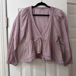 Sunday Best Mauve Peplum Blouse